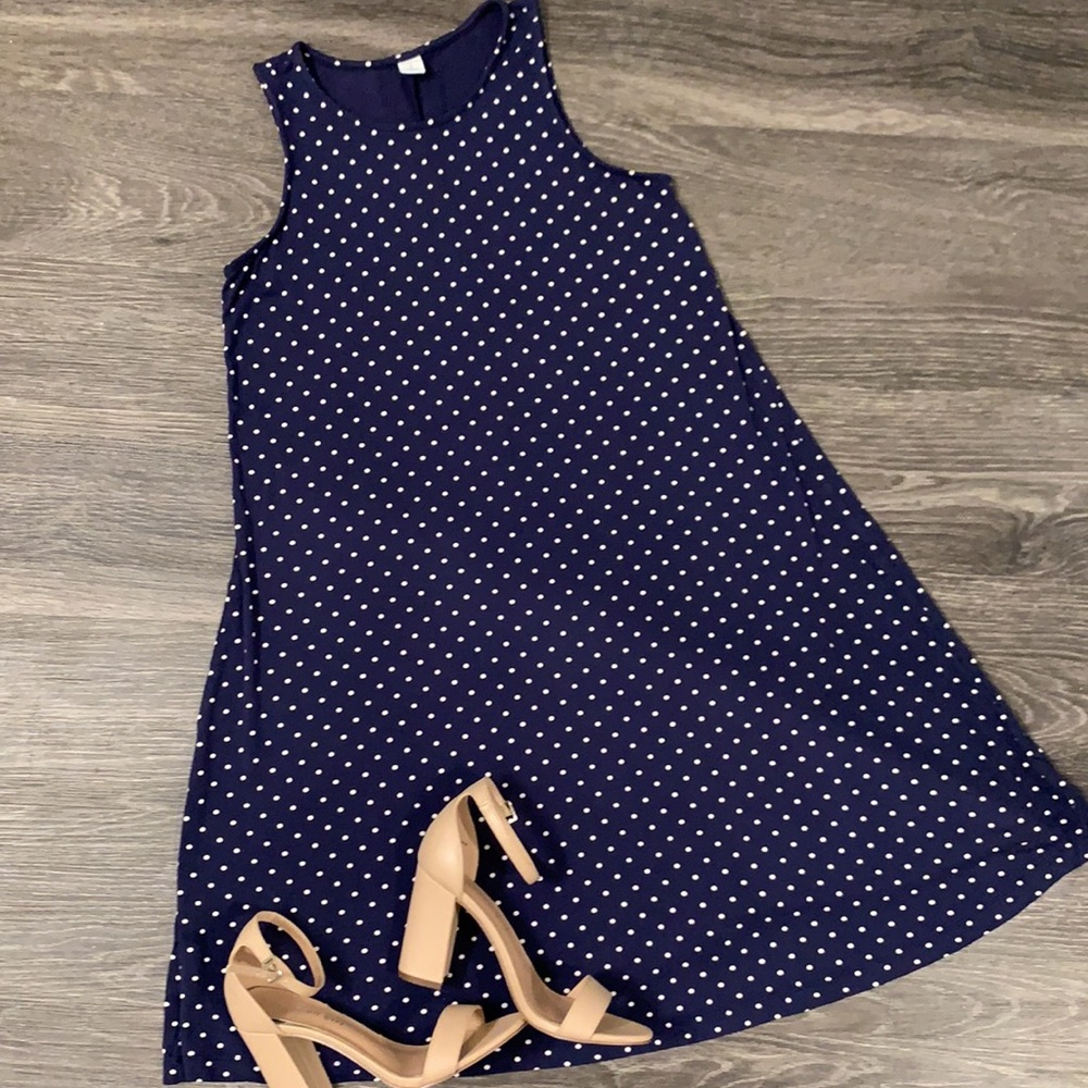 Navy and white polka dot swing dress by Old Navy NEVER WORN!!